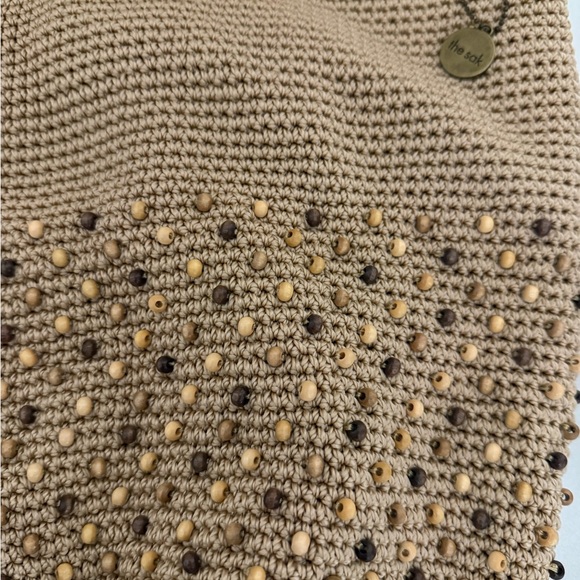 The Sak Tan Knit Shoulder Bag with Beaded Accents - Picture 2 of 2